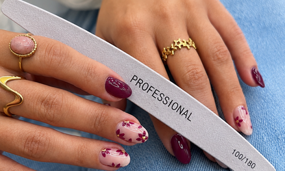 🏆 MÁS VENDIDA Pack de 10 limas de uñas profesionales, tipo curvo doble caras: 100 / 180 / 240