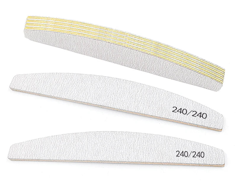 5Pcs Nail File Set Mix Color Professional Sandpaper Cuticle Remover 80/100/150/180/240 Grit Buffer Manicure Tool Kit