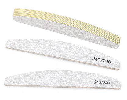 5Pcs Nail File Set Mix Color Professional Sandpaper Cuticle Remover 80/100/150/180/240 Grit Buffer Manicure Tool Kit